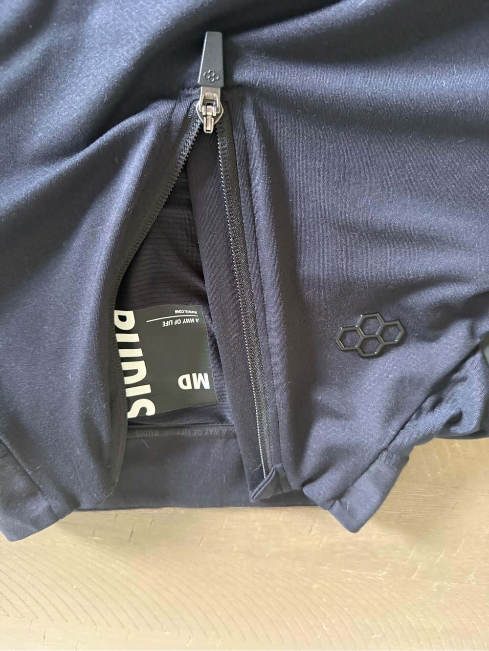Men's Performance Zip Jacket in Black with Hex Accent
